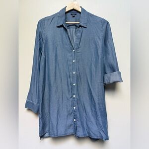 J. Jill Denim Blue Button-Down Tunic w/ Pockets Size M